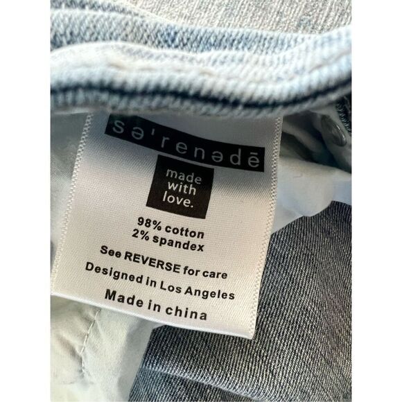 Serenede Light Wash Vanilla Sky Patched Denim Men's Skinny Jeans 42 x 32 - Picture 5 of 8